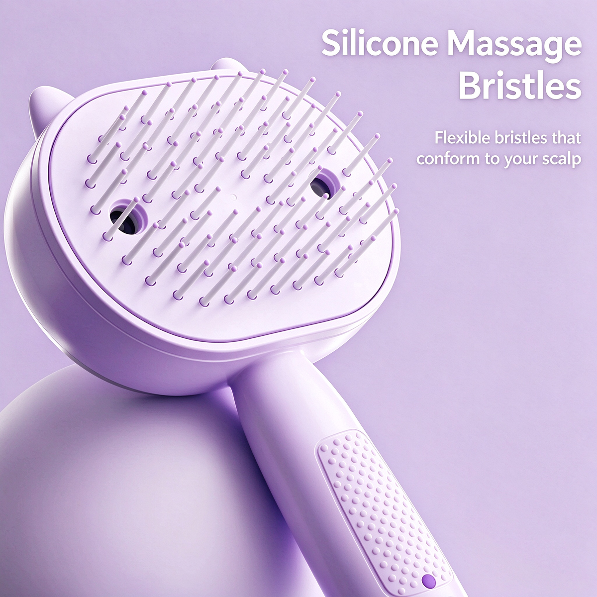 Hair Brush, Rechargeable Anti-Static Massage Air Cushion Comb Beige Cat
