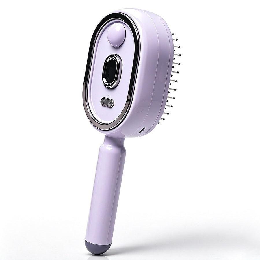Anti-Tangle, Anti Static Electric Spray Air Cushion Massage Comb for Women, Rechargeable Steam Hair Straightener