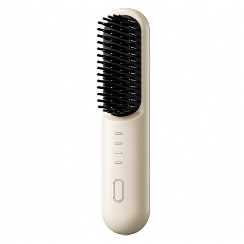 Cordless Hair Straightener Brush, Portable Negative Ion Hot Comb 4 Temperature Settings, Anti-Scald