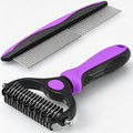Mevera Pet Grooming Combo: Undercoat Rake, Dematting Deshedding Brush for Long-Haired Dogs and Cats